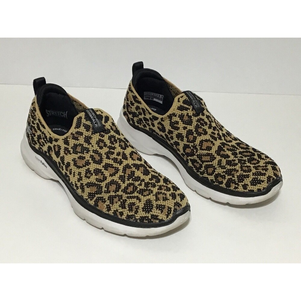Skechers Sneakers Shoes Size 6.5 Brown Black Animal Cheetah Print